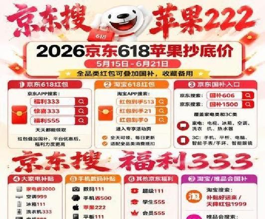 2026京东优惠券领取攻略_京东家电手机数码补贴叠加攻略_2026京东双十一红包